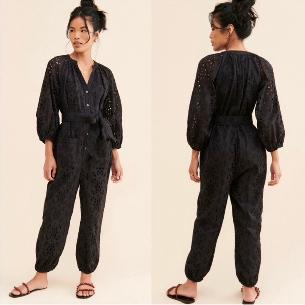 Cleobella Black Black Eyelet Romper size Medium